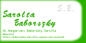 sarolta baborszky business card